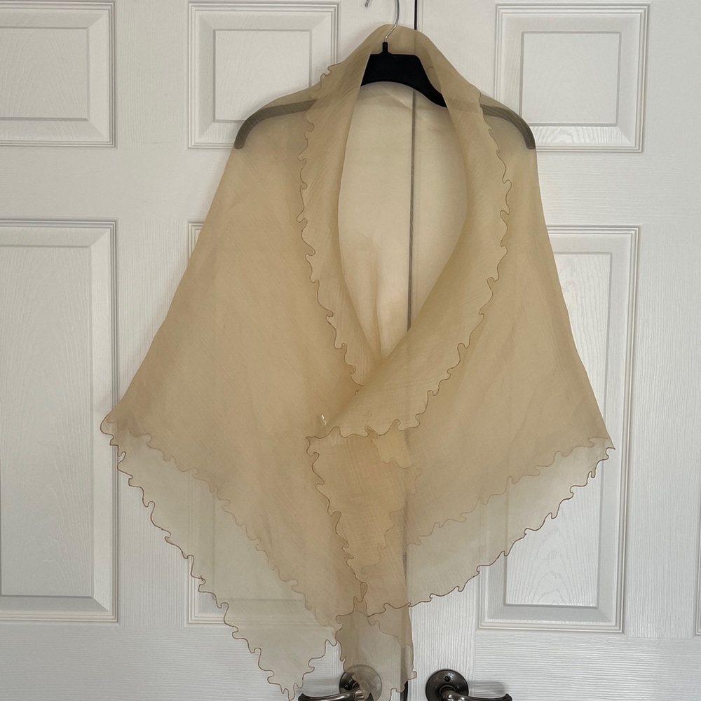 Light Beige Sheer Scarf Wrap - Unbranded